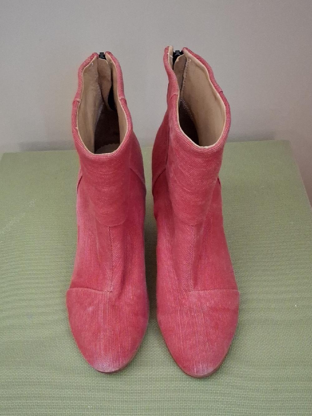 rag & bone Coral Pink Canvas Ankle Booties_1